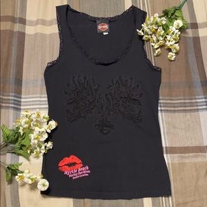 Harley-Davidson tank top with lace embellishments